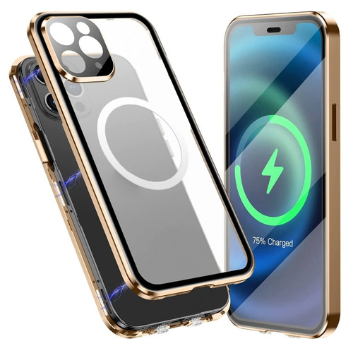 Fusion360 iPhone 12 360 Full Body Magnetic Frosted Magsafe Phone Case - Gold